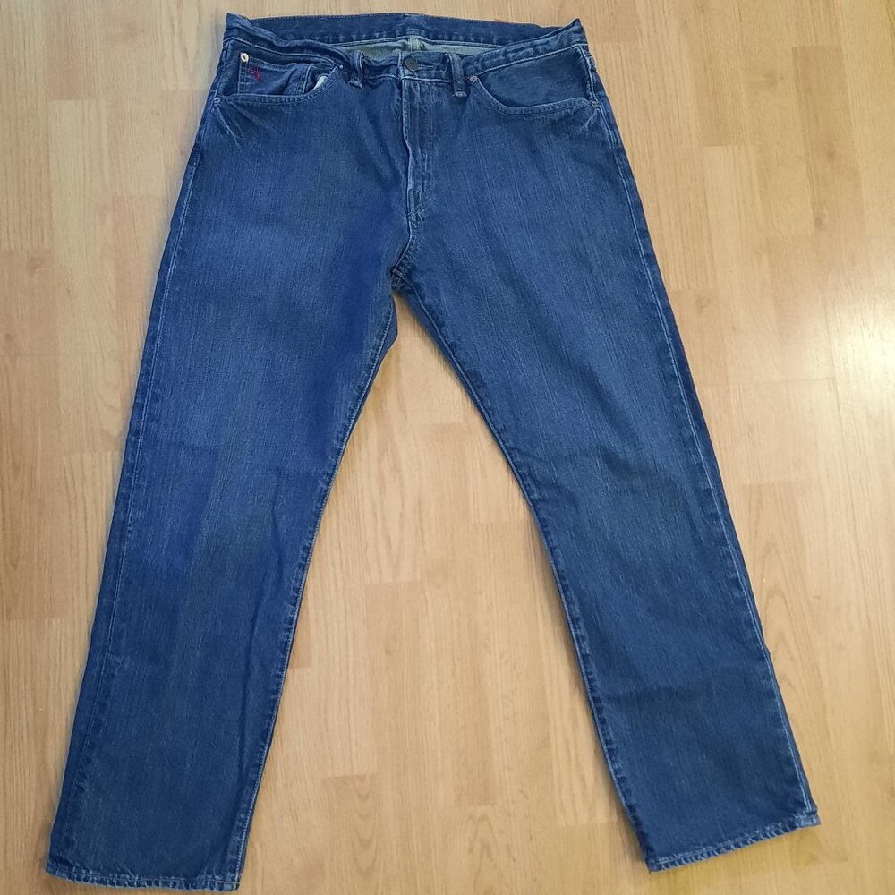 Polo Ralph Lauren 867 Jeans Men's Size 34X30 Denim Blue Classic Fit Leather Tag